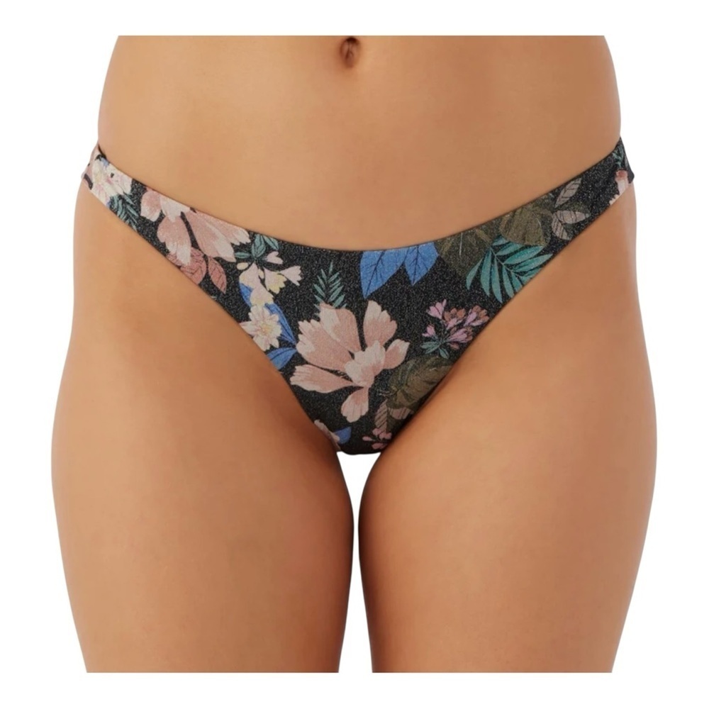 O'Neill Matira Tropical Hermosa Skimpy Bottoms - Black NWT